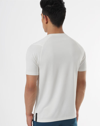 Zymrat white print performance wear t-shirt