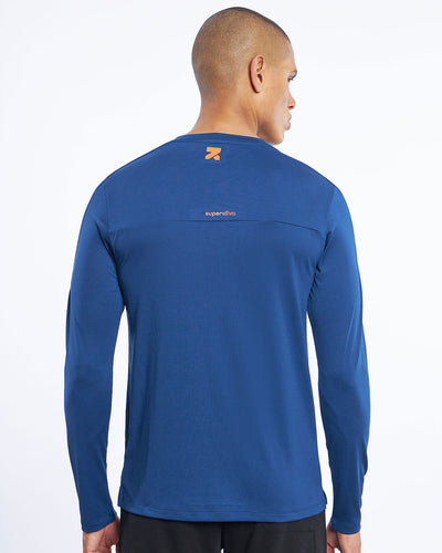 SuperSilva Henley Long Sleeve T-Shirt Navy