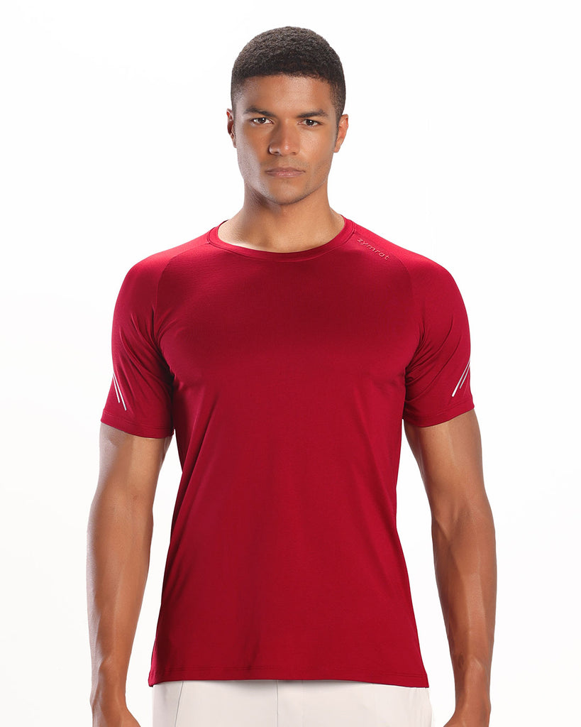 Gym And Running T-Shirt With Silver Anti Microbial Property Red